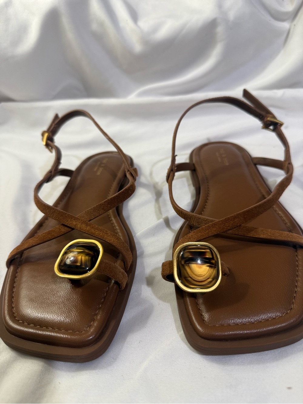 Rag & Bone Remi Suede Flat Sandals W/Size 37.5 US Size 7.5